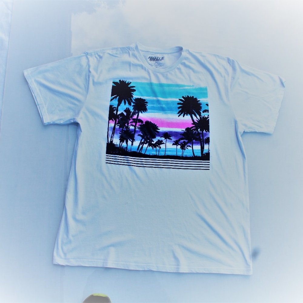 Shirt White Hustle Avenue XL Palm Tress